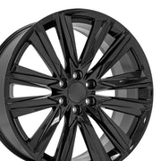 OE Wheels CA91 24x10 6x139.7 28et Gloss Black Wheel SET