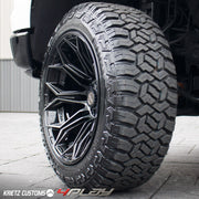 CHEVROLET 1500 SILVERADO 4PLAY WHEELS RIMS 4P83 22X12 35X12.5X22 FURY TIRES 6 INCH ROUGH COUNTRY LIFT BY KRIETZ CUSTOMS