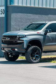 CHEVROLET SILVERADO 4PLAY WHEELS 4P70 RIMS 22X10 35X12.5X22 MICKEY THOMPSON TIRES 6 INCH SUSPENSION LIFT