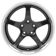 OE Wheels CV05 18x9.5 / 18x10.5 5x120.65 Gloss Black Machined Lip Staggered Wheel SET