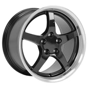 OE Wheels CV05 18x9.5 / 18x10.5 5x120.65 Gloss Black Machined Lip Staggered Wheel SET