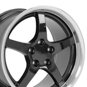 OE Wheels CV05 18x9.5 / 18x10.5 5x120.65 Gloss Black Machined Lip Staggered Wheel SET