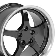 OE Wheels CV05 18x9.5 / 18x10.5 5x120.65 Gloss Black Machined Lip Staggered Wheel SET