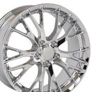 Fits Corvette Wheel - C7 Z06 Rim Style - CV22C Chrome Corvette Wheels 20x10/19x8.5 Staggered