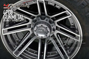 FORD BRONCO CLASSIC BARRETT-JACKSON 4PLAY WHEELS 4P08 GUNMETAL 20X10 G2 SERIES 33X12.5X20 TIRE