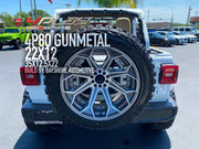 JEEP WRANGLER 4PLAY WHEELS 4P80 GUNMETAL 22X12 35X12.5X22 TIRES BAYSHORE AUTOMOTIVE