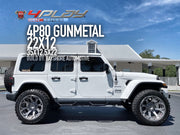 JEEP WRANGLER 4PLAY WHEELS 4P80 GUNMETAL 22X12 35X12.5X22 TIRES BAYSHORE AUTOMOTIVE